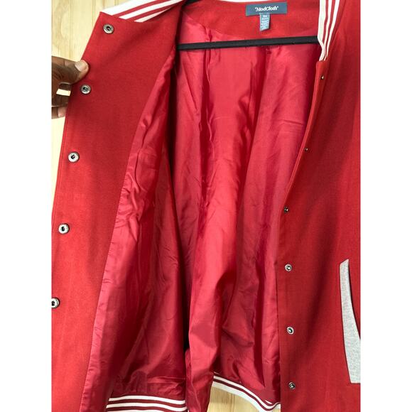 ModCloth Bases Loaded Shadow Berry 3X Plus Size Baseball Varsity Jacket Preppy - Picture 9 of 11